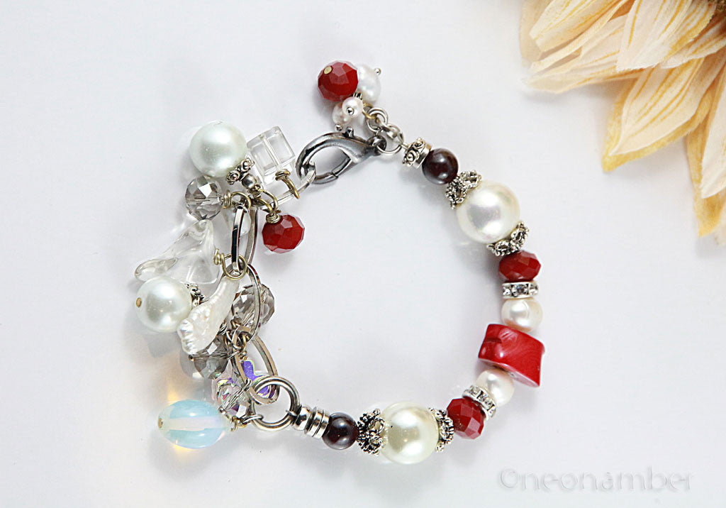 Pearl & Red Colar Charm