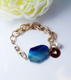 Blue Lace & Chain Bracelet