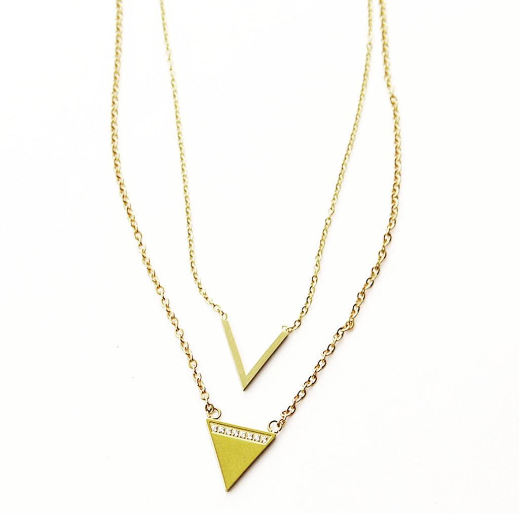 Victoria V Bling Layered Necklace